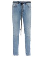 Off-white Shoelace-belt Slim-fit Jeans