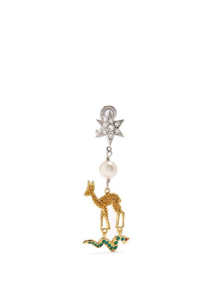 Miu Miu Star, Deer And Snake Clip-on Earrings