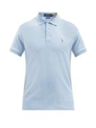 Matchesfashion.com Polo Ralph Lauren - Slim-fit Logo-embroidered Cotton-jersey Polo Shirt - Mens - Light Blue