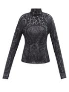 Tom Ford - High-neck Chantilly-lace Blouse - Womens - Black
