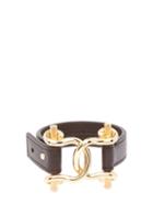 Matchesfashion.com Bottega Veneta - Horsebit Leather Bracelet - Womens - Black