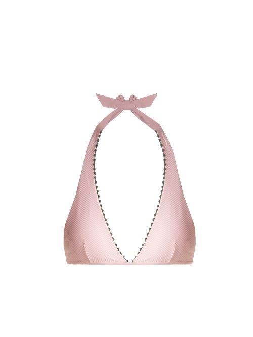 Matchesfashion.com Heidi Klein - St Jean De Luz Pompom Trimmed Bikini Top - Womens - Pink Multi