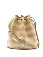 Matchesfashion.com Hunting Season - Striped Fique And Leather Bucket Bag - Womens - Beige Multi