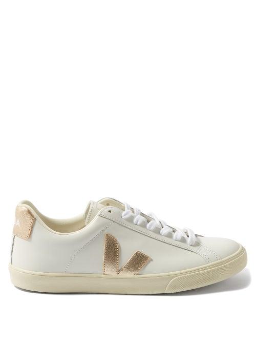 Veja - Esplar V-logo Leather Trainers - Womens - White Multi