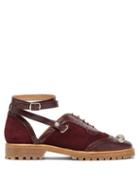 Matchesfashion.com Rue St. - Bilkov Cut Out Suede And Leather Oxford Shoes - Womens - Burgundy