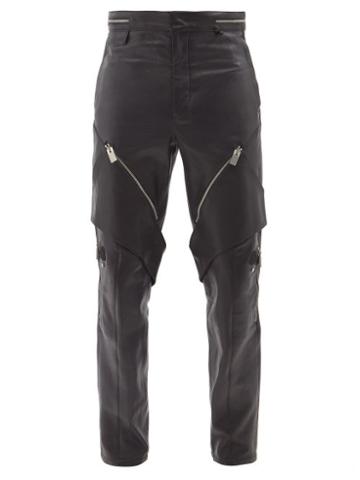 6 Moncler 1017 Alyx 9sm - Zipped Leather Trousers - Mens - Black
