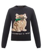 The Vampire's Wife - Cat-intarsia Wool Sweater - Womens - Black