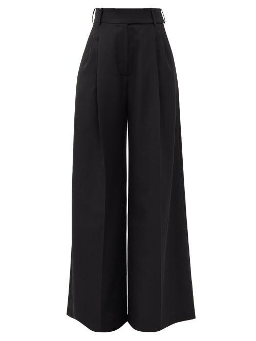 Matchesfashion.com Alexandre Vauthier - High-rise Wool Wide-leg Trousers - Womens - Black