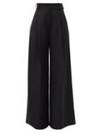 Matchesfashion.com Alexandre Vauthier - High-rise Wool Wide-leg Trousers - Womens - Black