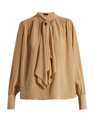 Joseph Cora Tie-neck Crepe De Chine Blouse