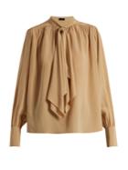 Joseph Cora Tie-neck Crepe De Chine Blouse