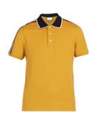 Matchesfashion.com Gucci - Logo Sleeve Cotton Blend Piqu Polo Shirt - Mens - Yellow