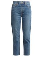 Matchesfashion.com Re/done Originals - Stovepipe High Rise Straight Leg Jeans - Womens - Blue