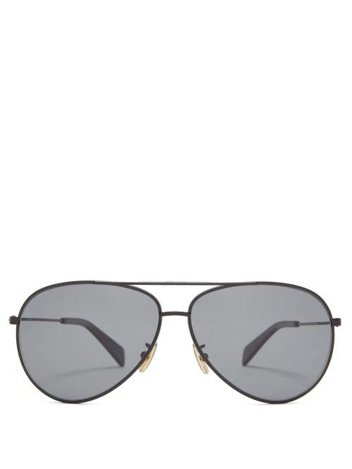 Matchesfashion.com Celine Eyewear - Aviator Metal Sunglasses - Mens - Black