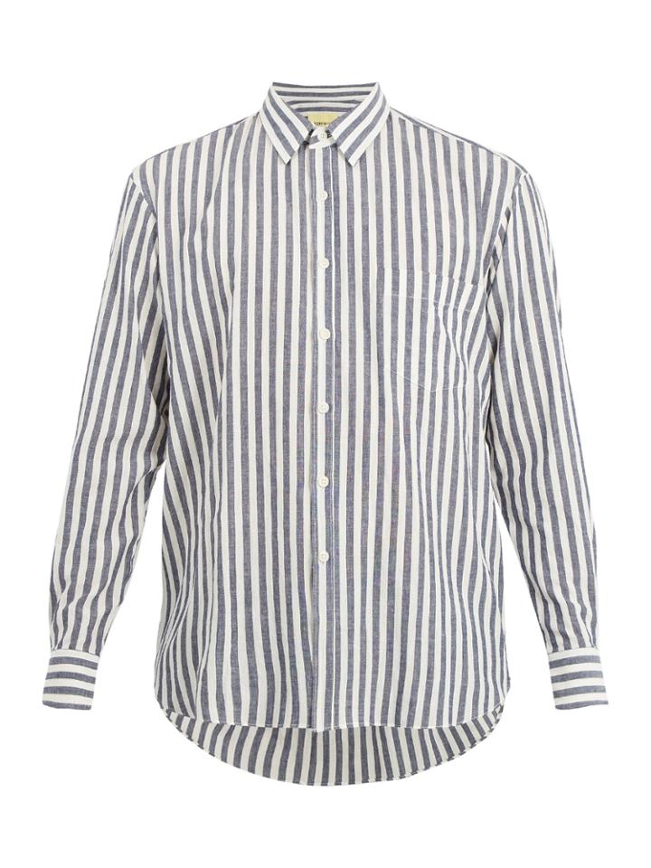De Bonne Facture Striped Cotton And Linen-blend Shirt