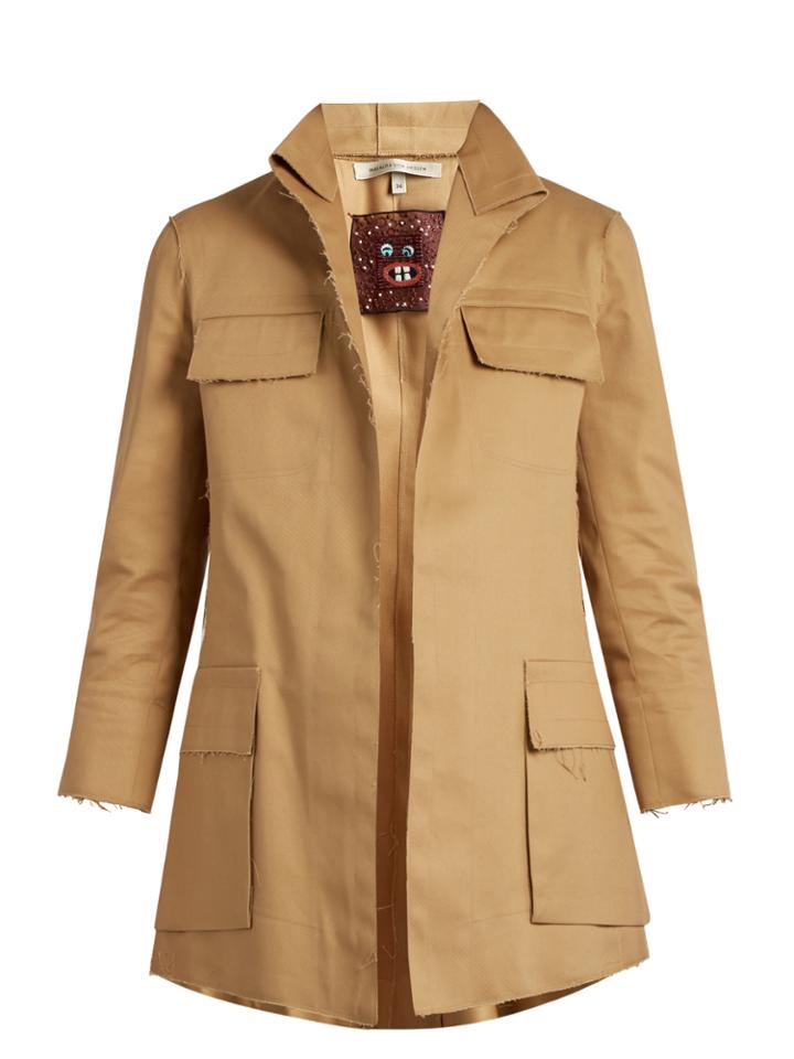 Mafalda Von Hessen Raw-edge Cotton-blend Jacket