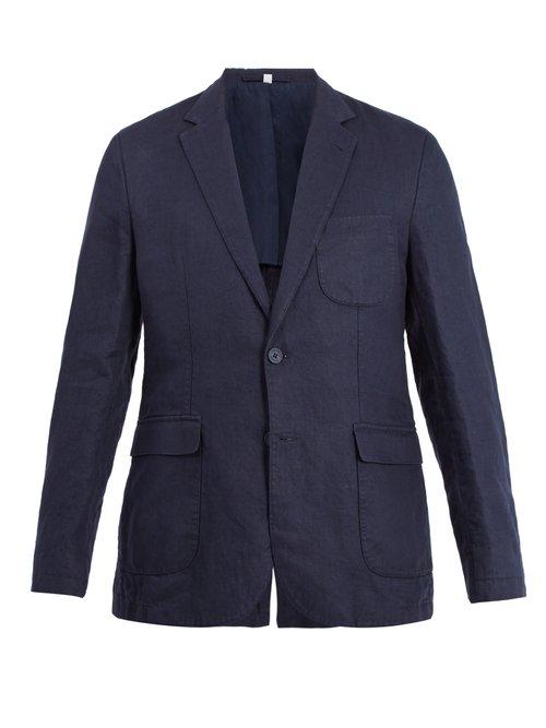 Matchesfashion.com Orlebar Brown - Edgar Notch Lapel Linen Blazer - Mens - Navy