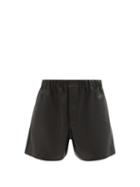 Ludovic De Saint Sernin - Elasticated-waist Leather Shorts - Womens - Black
