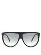 Matchesfashion.com Celine Eyewear - Oversized Flat-top Acetate Sunglasses - Womens - Black