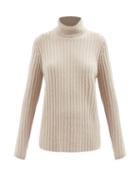 Gabriela Hearst - Holden Roll-neck Ribbed-knit Sweater - Womens - Light Beige