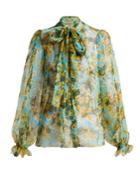 Dolce & Gabbana Primrose-print Silk-chiffon Blouse