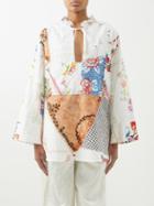 By Walid - Marni Vintage Patchwork Linen Tunic - Womens - White Multi
