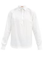 Matchesfashion.com Barena Venezia - Pavan Half-placket Cotton Shirt - Mens - White