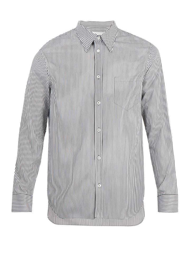 Maison Margiela Point-collar Striped Cotton Shirt