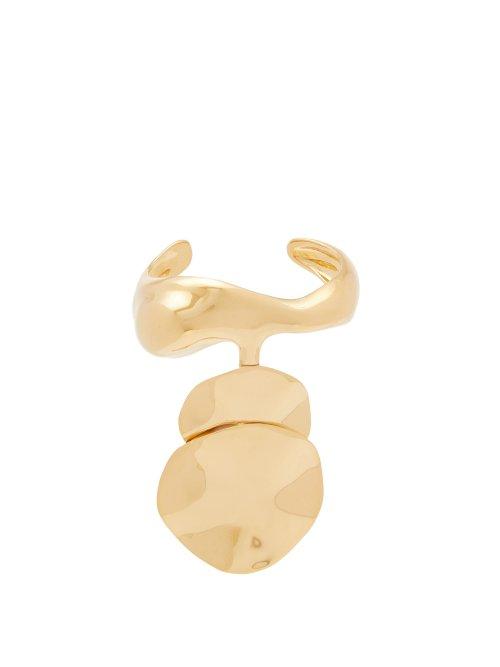 Matchesfashion.com Chlo - Hammered Double Disc Cuff - Womens - Gold