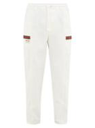 Matchesfashion.com Gucci - Web-stripe Cotton-canvas Track Pants - Mens - White Multi