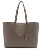 Matchesfashion.com Saint Laurent - Shopping Grained-leather Tote Bag - Womens - Grey