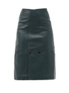 Matchesfashion.com Vetements - Tailored Leather Pencil Skirt - Womens - Dark Green