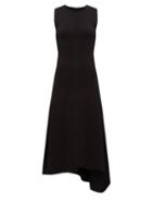 Matchesfashion.com Joseph - Bowie Asymmetric Knitted Midi Dress - Womens - Black