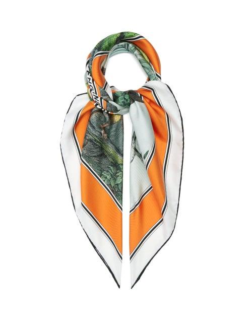 Matchesfashion.com Burberry - Monkey-print Silk Scarf - Womens - Multi