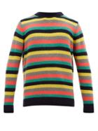 Matchesfashion.com The Elder Statesman - Striped Cashmere Sweater - Mens - Navy Multi