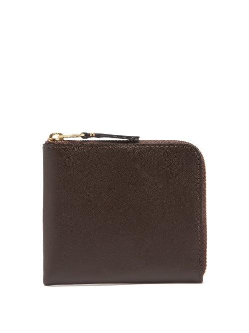 Matchesfashion.com Comme Des Garons Wallet - Zip-around Grained-leather Wallet - Womens - Brown