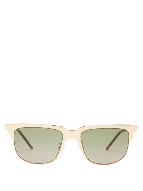 Saint Laurent - D-frame Metal Sunglasses - Mens - Gold