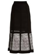 Alexander Mcqueen Corset-effect Contrast-knit Midi Skirt