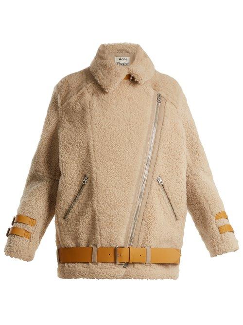 Matchesfashion.com Acne Studios - Velocite Shearling Jacket - Womens - Cream