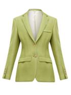 Matchesfashion.com Burberry - Single Breasted Tailored Scuba Blazer - Womens - Green