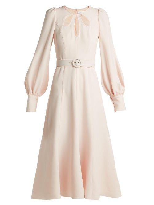 Matchesfashion.com Andrew Gn - Cut Out Crepe Midi Dress - Womens - Light Pink