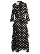 Gucci Ruffled Polka-dot Georgette Gown