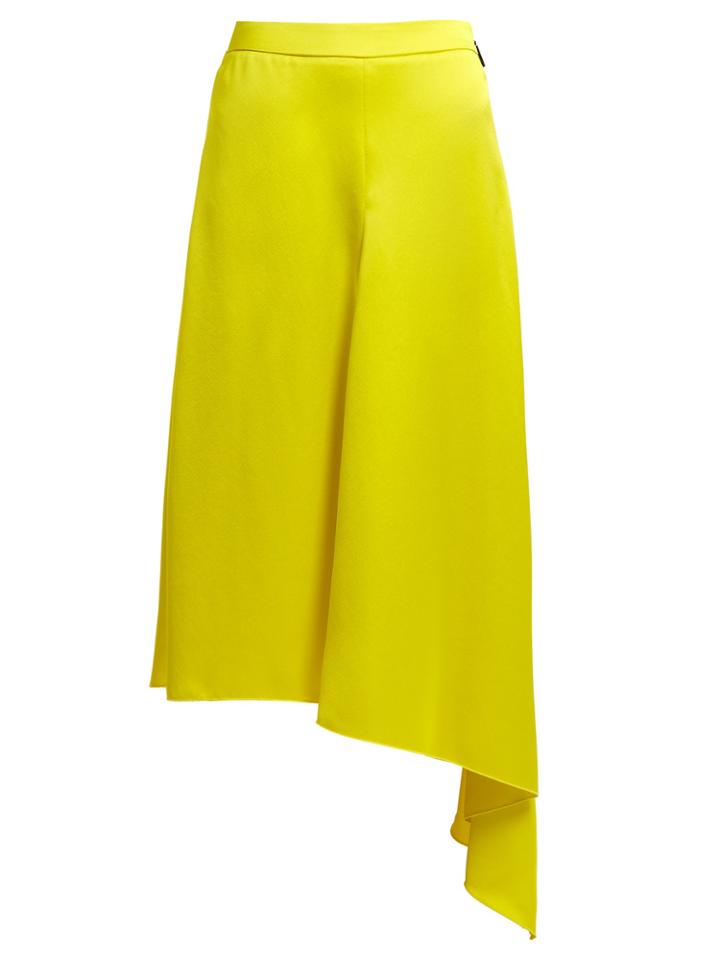 Msgm Asymmetric-hem Satin Skirt