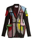 Matchesfashion.com Germanier - Bead And Crystal Embellished Blazer - Womens - Black Multi