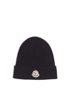 Moncler Ribbed-knit Beanie Hat