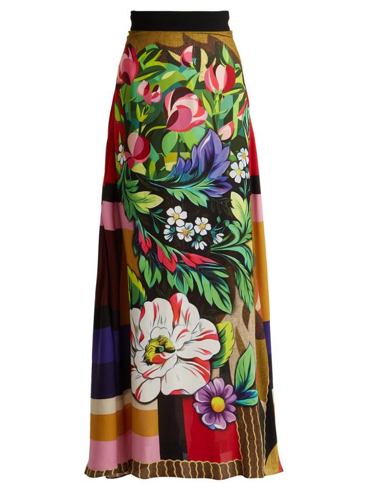 Mary Katrantzou Emily Printed Crepe Maxi Skirt