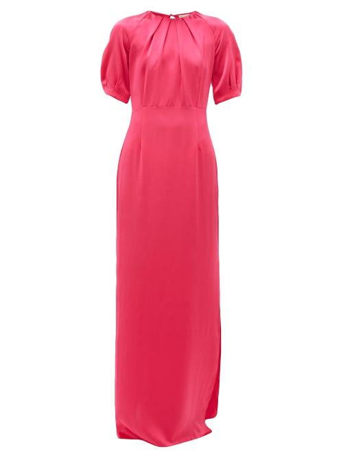 Matchesfashion.com Beulah - Nidhi Open Back Silk Satin Dress - Womens - Pink