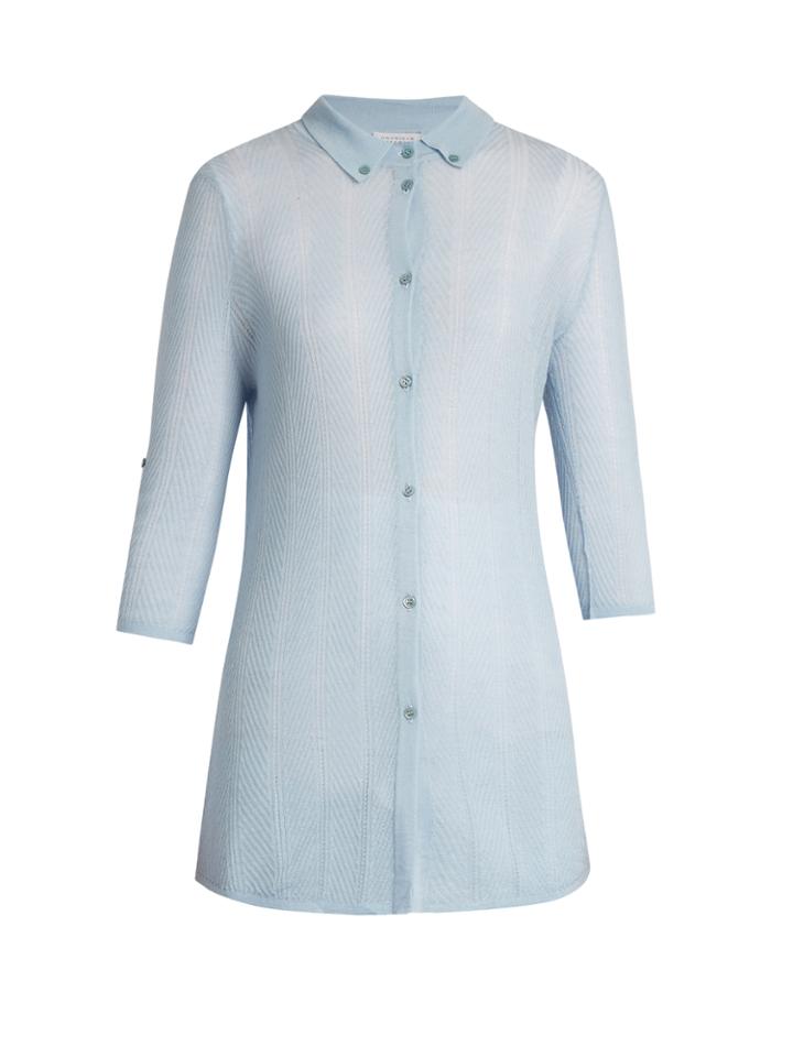 Gabriela Hearst Rosaleen Cashmere And Silk-blend Polo Shirt