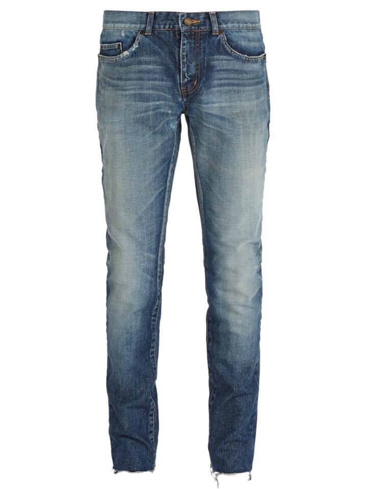 Saint Laurent Distressed Slim-fit Jeans