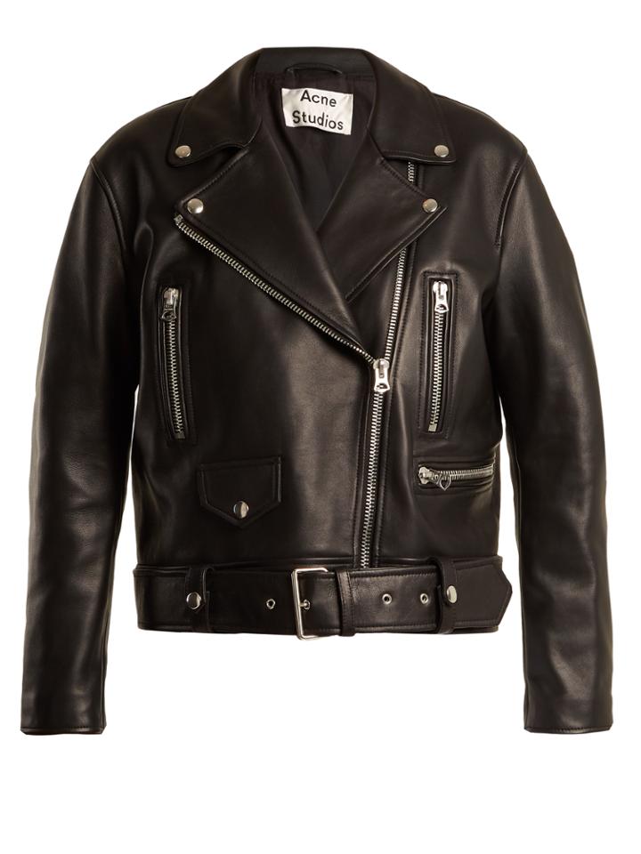 Acne Studios Merlyn Oversized Leather Biker Jacket